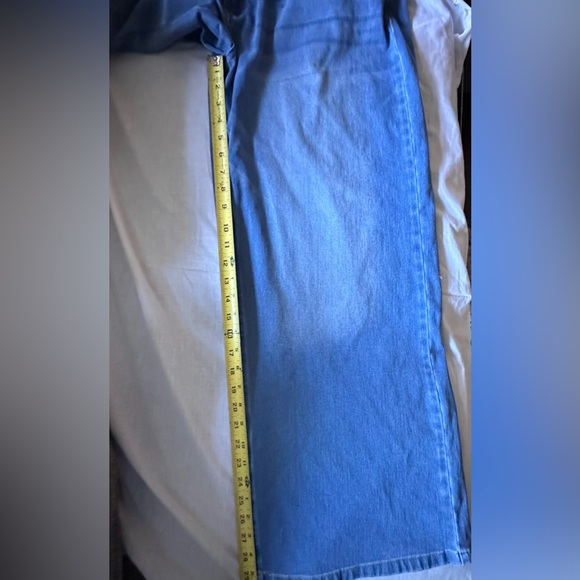 Halara Wide Leg Jeans XL Regular Blue Stretch Denim High Rise - Picture 7 of 10